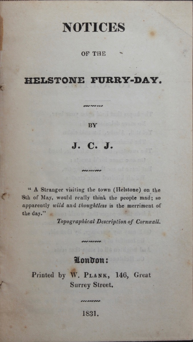 Image for Notices of the Helstone Furry-Day.