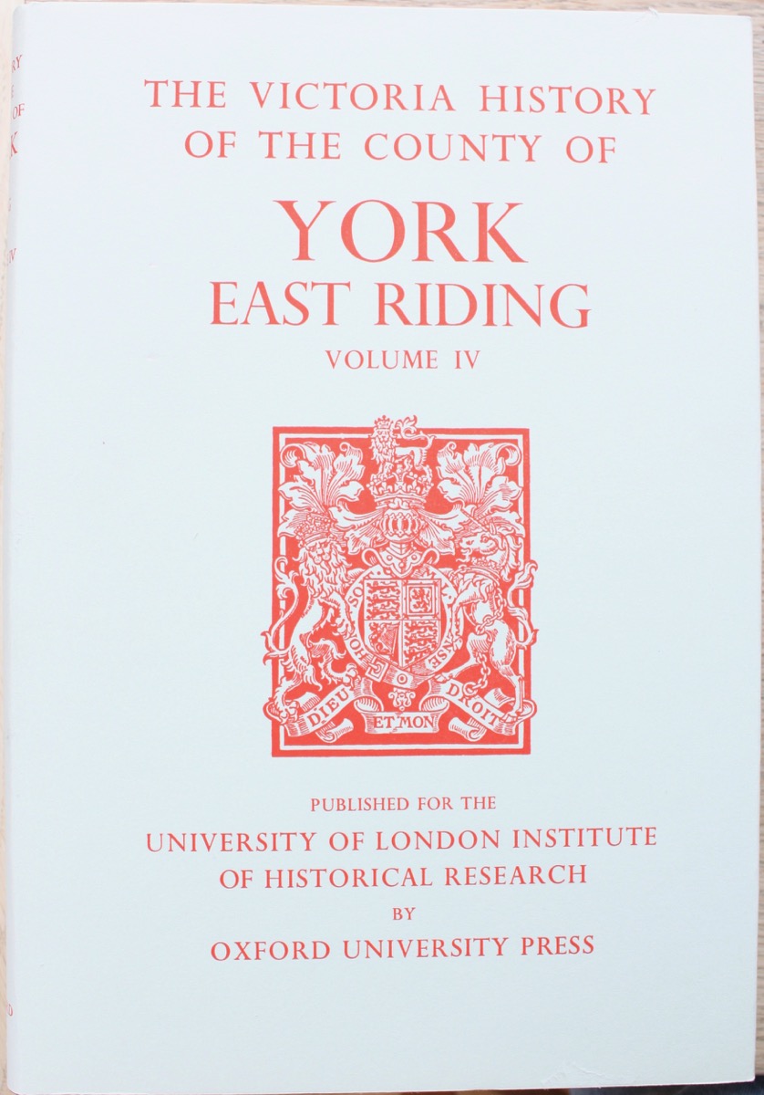 Image for A History of the County of York: East Riding Volume IV, edited by K.J. Allison.
