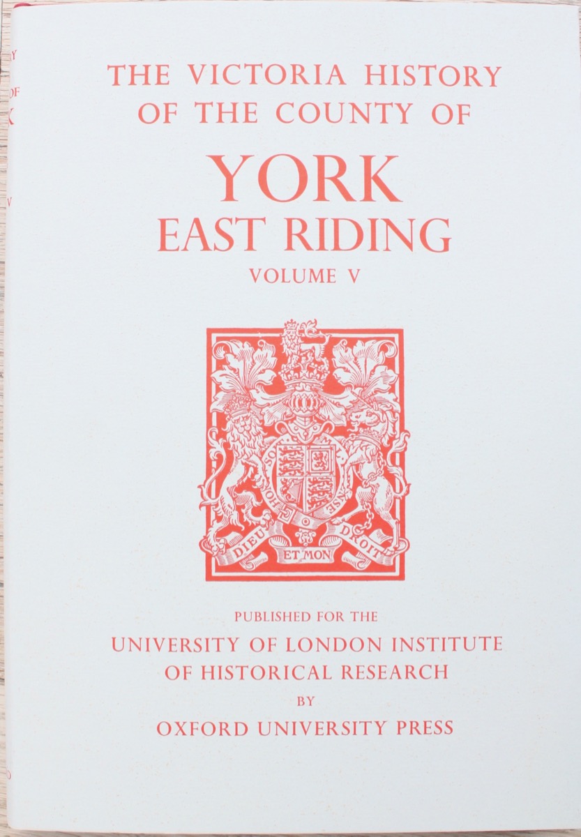 Image for A History of the County of York: East Riding Volume V, edited by K.J. Allison.