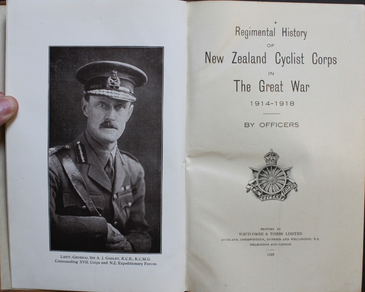 Image for Regimental History of New Zealand Cyclist Corps in the Great War 1914 - 1918, by Officers.