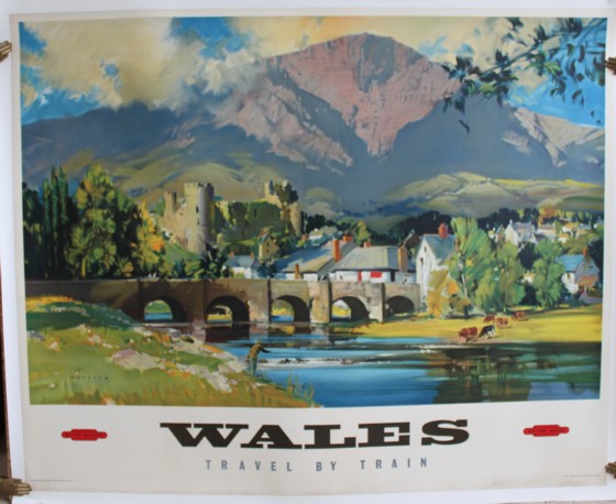 Image for Wales; Travel by Train. ORIGINAL FULL SIZE BRITISH RAILWAYS POSTER.