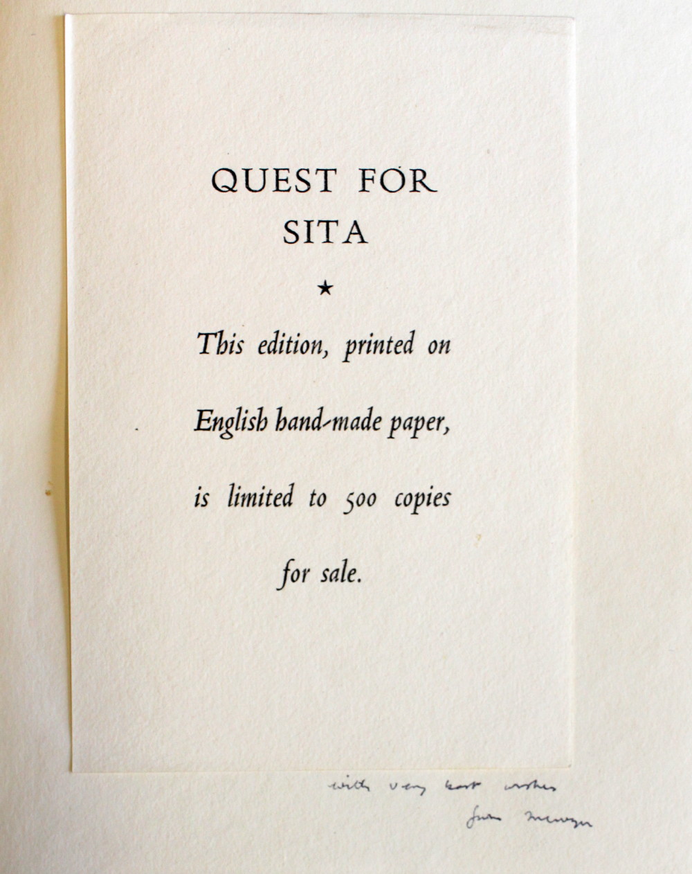Image for Quest for Sita, by Maurice Collis.