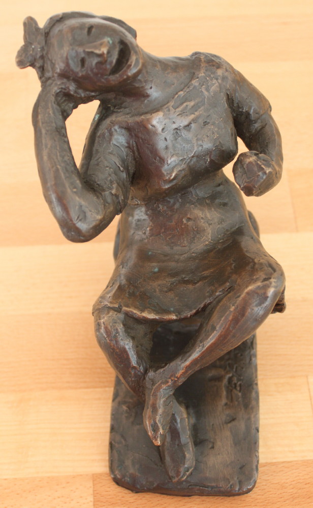 Image for Bronze Figure: Seated Girl Laughing.