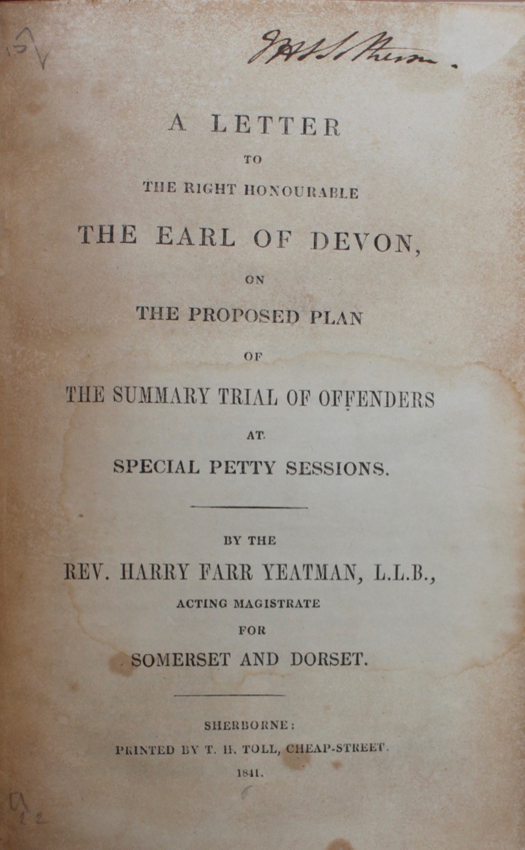 Image for A Letter to the Right Honourable the Earl of Devon, on the Proposed Plan of the Summary Trial of Offenders at Special Petty Sessions.