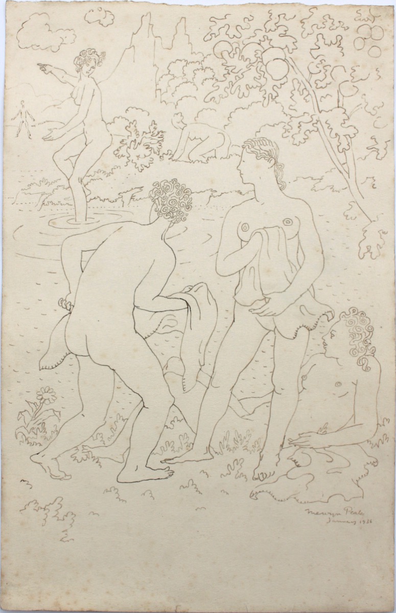 Image for The Bathers. Original drawing.