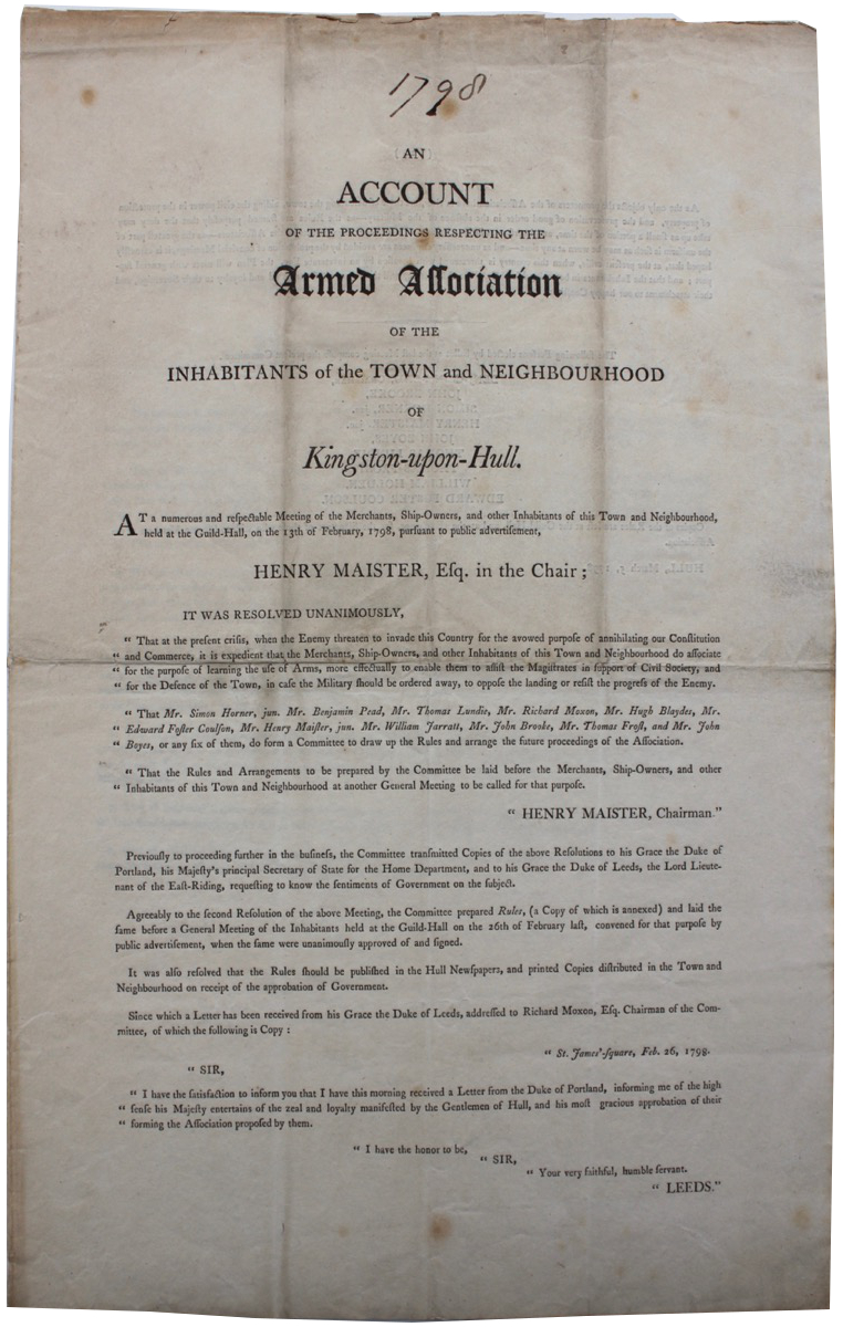 Image for Articles of Enrolment, for the Corps of Cavalry to be Raised in Holderness...to be called The East Riding Yeomanry Cavalry.