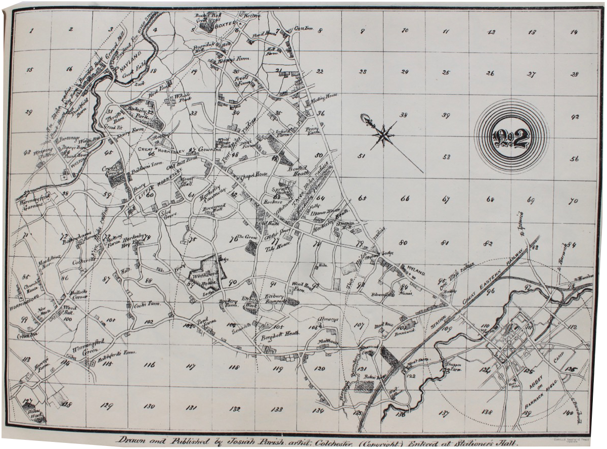 Pen Drawn Maps of Colchester and Its Route Marches. Drawn to the scale