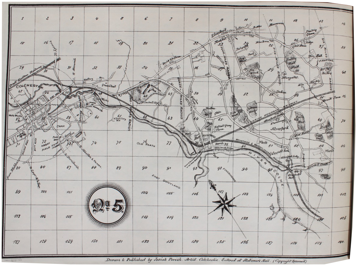 Pen Drawn Maps of Colchester and Its Route Marches. Drawn to the scale