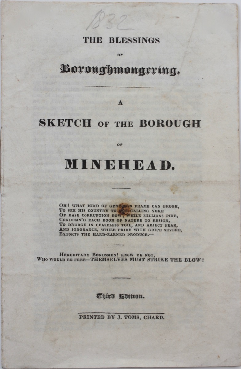 Image for The Blessings of Boroughmongering. A Sketch of the Borough of Minehead.