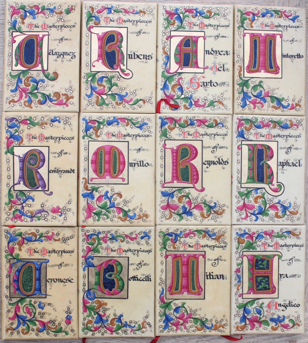 Image for Collection of 12 Bindings on artists: Titian, Reynolds, Botticelli, Murillo, Rembrandt, Rubens, Velazquez, Andrea del Sarto, Tintoretto, Veronese, Raphael and Fra Angelico.