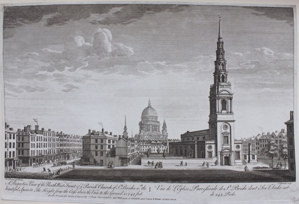 Image for A Perspective View of the North West Front of ye Parish Church of St. Brides...