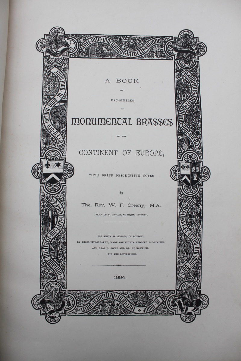 Image for A Book of Facsimiles of Monumental Brasses on the Continent of Europe, with Brief Descriptive Notes.