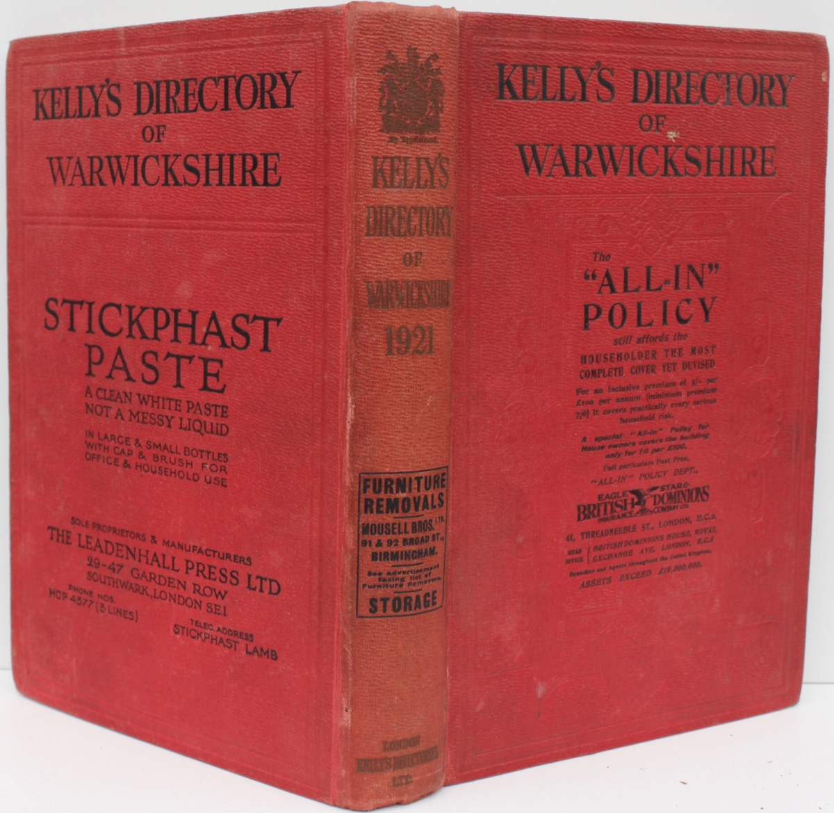 Image for Kelly’s Directory of Warwickshire with coloured map. 1921.