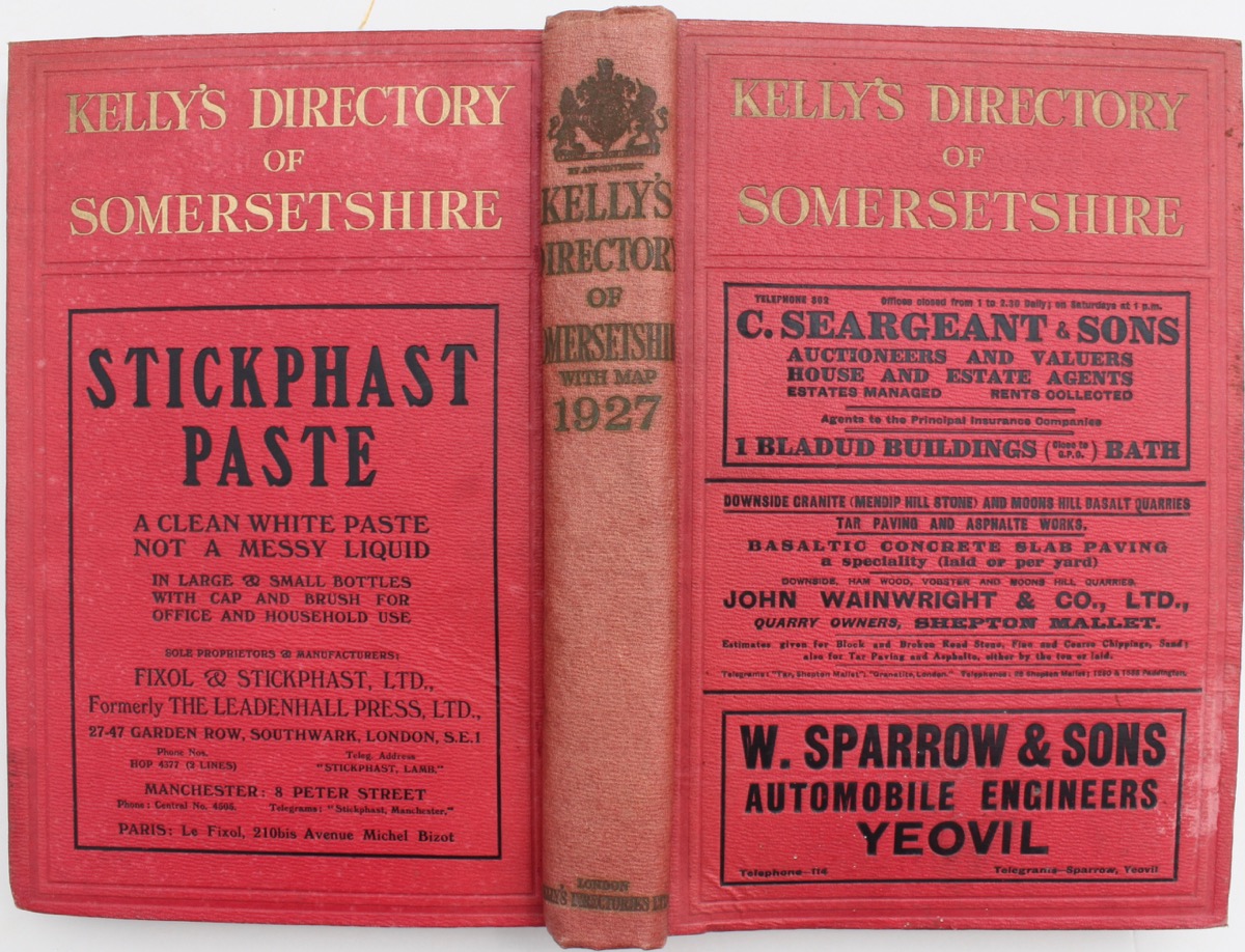 Image for Kelly’s Directory of the County of Somerset with coloured map. 1927.