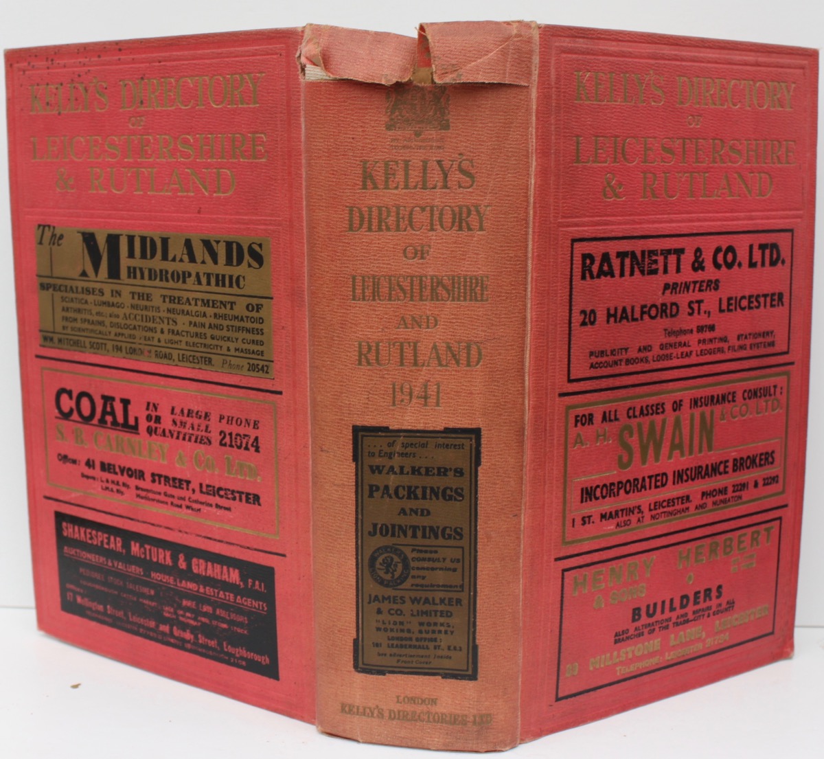 Image for Kelly’s Directory of Leicestershire and Rutland with coloured map. 1941.