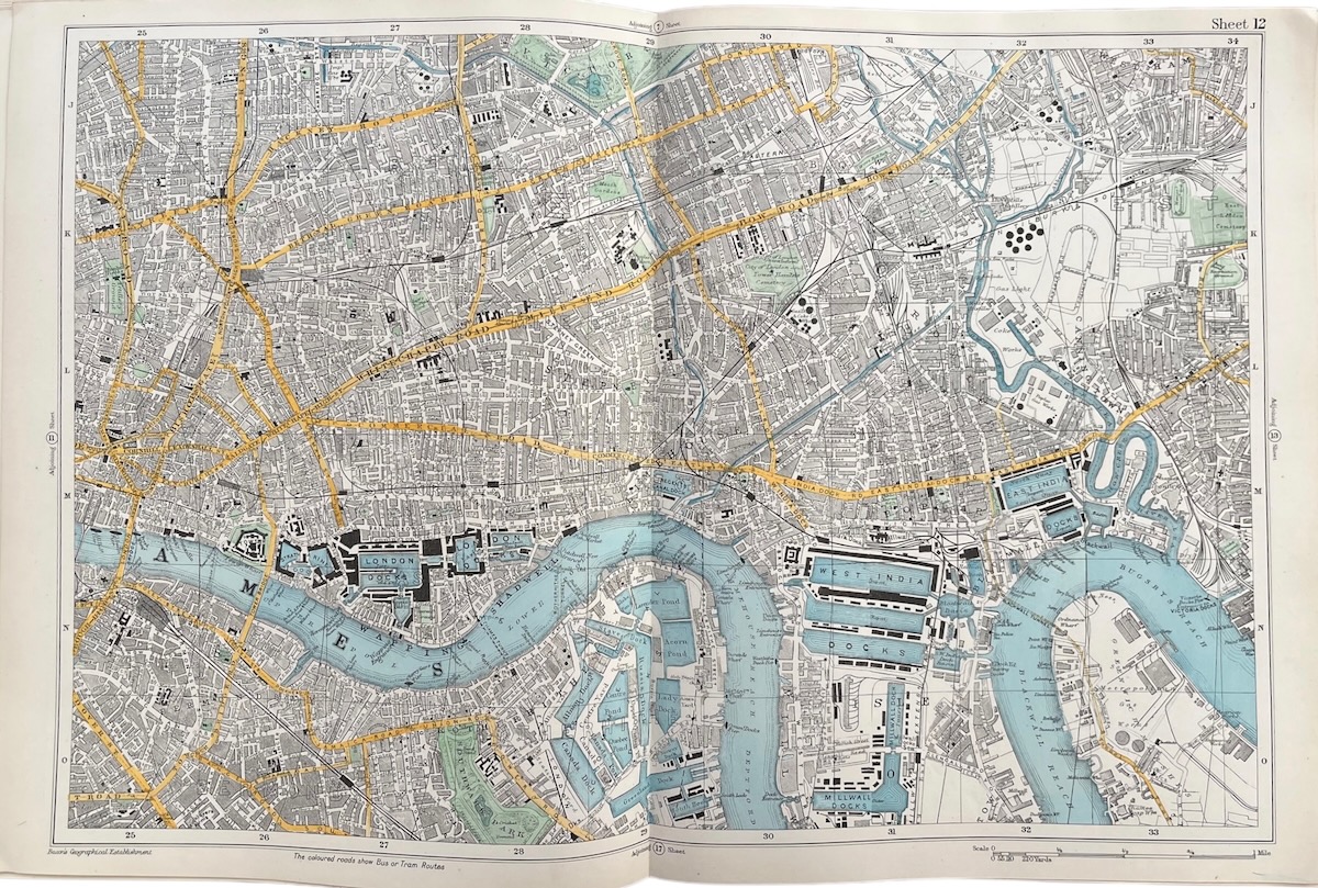 Bacon’s Large Scale Atlas of London and Suburbs (Revised Edition) With